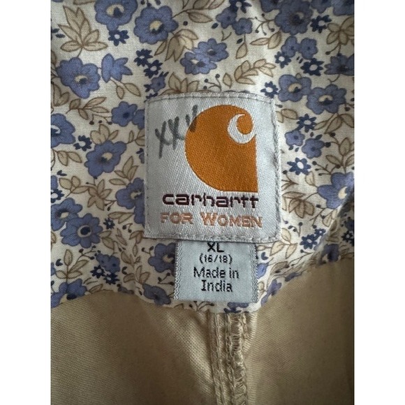 Carhartt For Women Khaki Cotton Utility Jacket Full Button Front Pockets XL - Picture 4 of 11